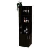 Bar Esquinero Esquinero Syrah Plus Wengue 46.9x180.6cm con Un Cajón y con Ocho Portabotellas - Bares | Bylmo