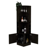 Bar Esquinero Esquinero Syrah Plus Wengue 46.9x180.6cm con Un Cajón y con Ocho Portabotellas - Bares | Bylmo
