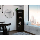 Bar Esquinero Esquinero Syrah Plus Wengue 46.9x180.6cm con Un Cajón y con Ocho Portabotellas - Bares | Bylmo