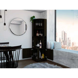 Bar Esquinero Esquinero Syrah Plus Wengue 46.9x180.6cm con Un Cajón y con Ocho Portabotellas - Bares | Bylmo