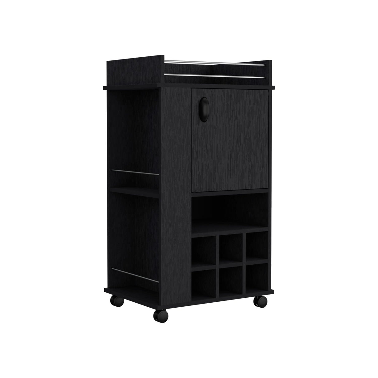 Bar Fargo Wengue 55x99cm con Un Cajón y con Seis Portabotellas - Bares | Bylmo