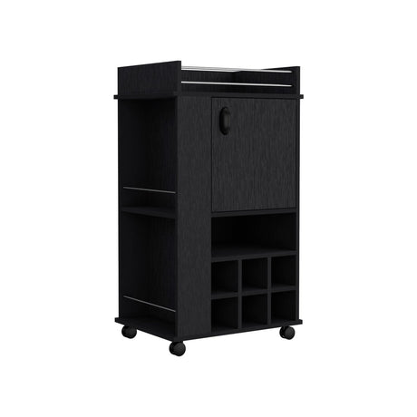 Bar Fargo Wengue 55x99cm con Un Cajón y con Seis Portabotellas - Bares | Bylmo