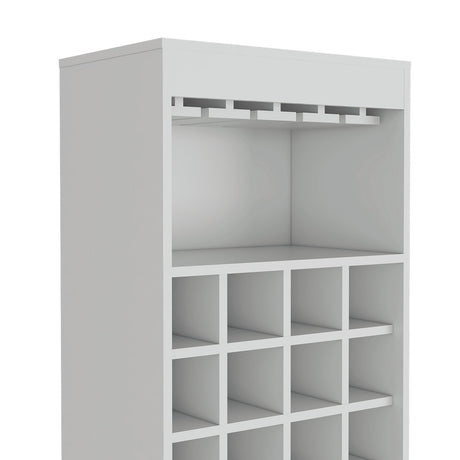 Bar Kava Blanco 51x181cm con Un Cajón y con Dieciséis Portabotellas - Bares | Bylmo