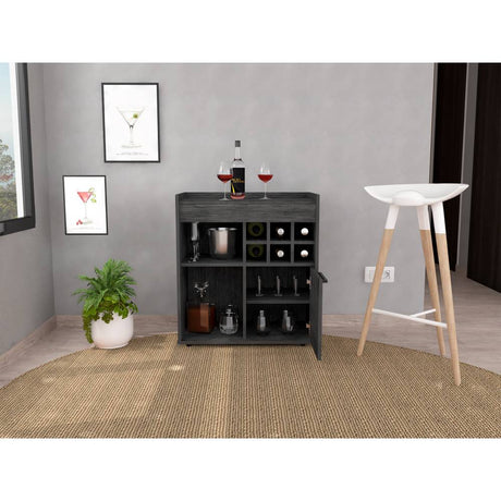 Bar Lyon Roble Gris 68 cm con Una Puerta - Bares | Bylmo