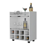Bar San Andres Blanco 66x82cm con Un Cajón y con Ocho Portabotellas - Bares | Bylmo