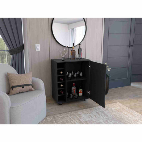 Bar Wick Wengue 66x82cm con Un Cajón y con Seis Portabotellas - Bares | Bylmo