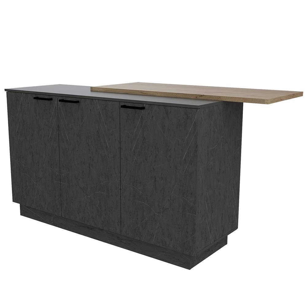 Barra de Cocina Carmen Duna y Onix 175 cm con Tres Puertas - Cocinas | Bylmo