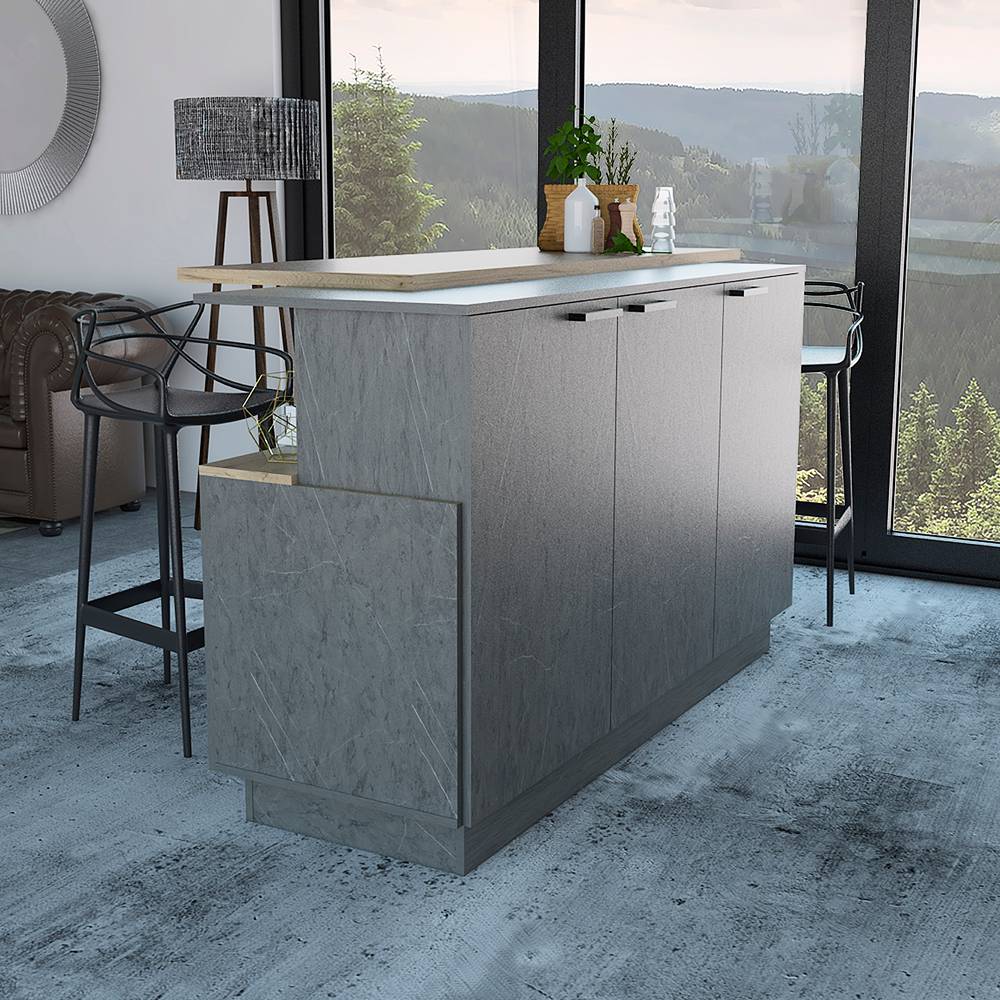 Barra de Cocina Carmen Duna y Onix 175 cm con Tres Puertas - Cocinas | Bylmo