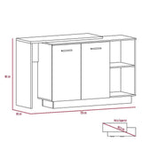Barra de Cocina Sicilia Duna y Blanco 150 cm con Dos Puertas - Muebles Organizadores | Bylmo