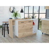 Barra de Cocina Sicilia Blanco y Duna 150x90cm con Dos Entrepaños y con Tres Comportamientos - Cocinas | Bylmo