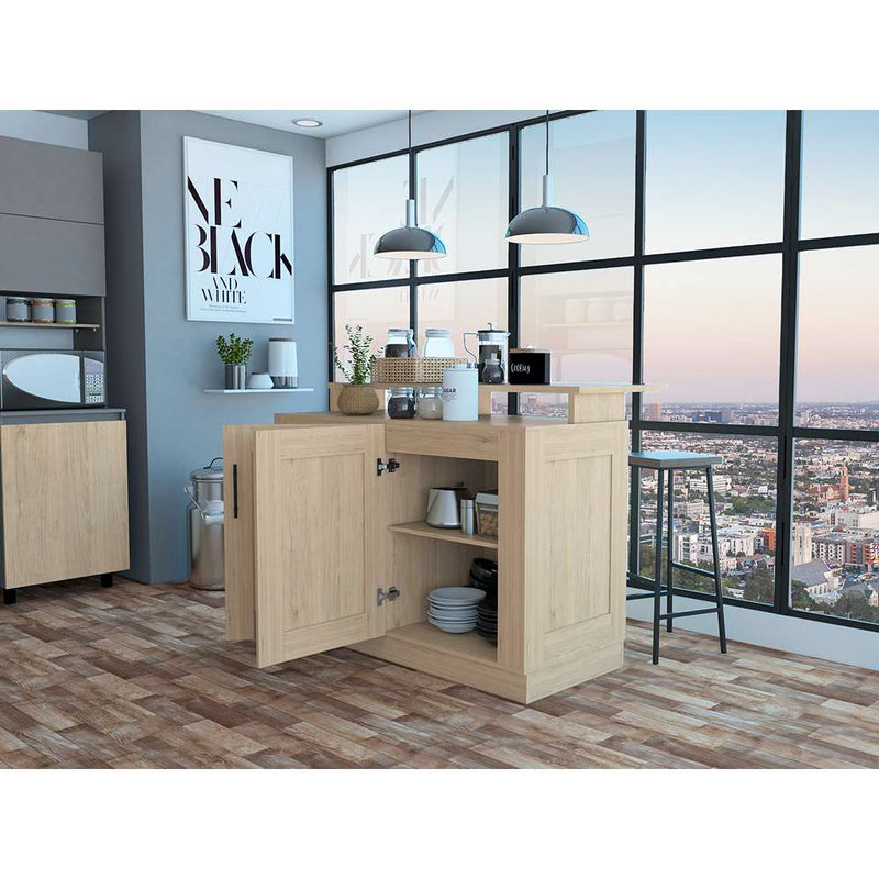 Barra de Cocina Solna Rovere 135 cm con Dos Puertas