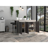 Barra de Cocina Nara Niebla y Onix 150 cm con Tres Puertas - Cocinas | Bylmo