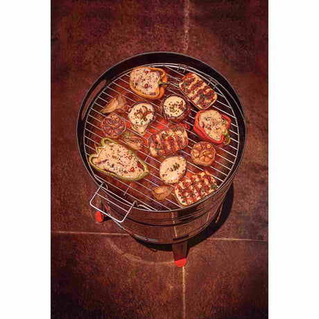 Barril TCP 400 Gris de Acero Inoxidable con Bandeja para Carbón de Acero Esmaltado 40 cm - Asadores | Bylmo