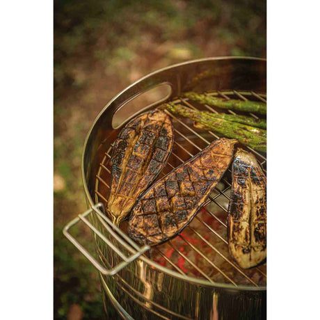 Barril TCP 400 Gris de Acero Inoxidable con Bandeja para Carbón de Acero Esmaltado 40 cm - Asadores | Bylmo