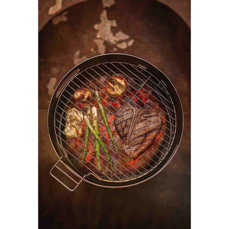 Barril TCP 400 Gris de Acero Inoxidable con Bandeja para Carbón de Acero Esmaltado 40 cm - Asadores | Bylmo