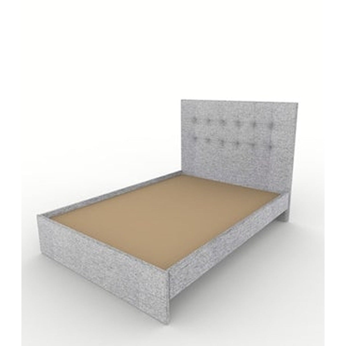 Base Cama Dicar Doble 140 cm Gris Desarmable con Cabecero - Camas y Cabeceros | Bylmo