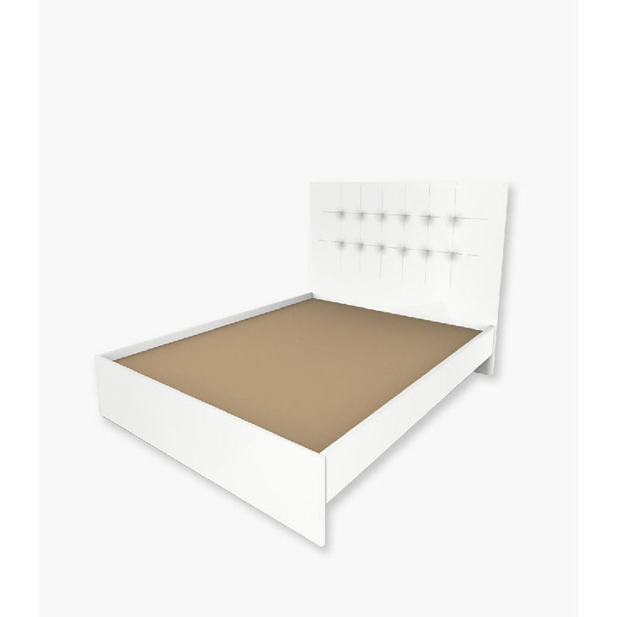 Base Cama Dicar Queen 160 cm Blanco Desarmable con Cabecero - Camas y Cabeceros | Bylmo
