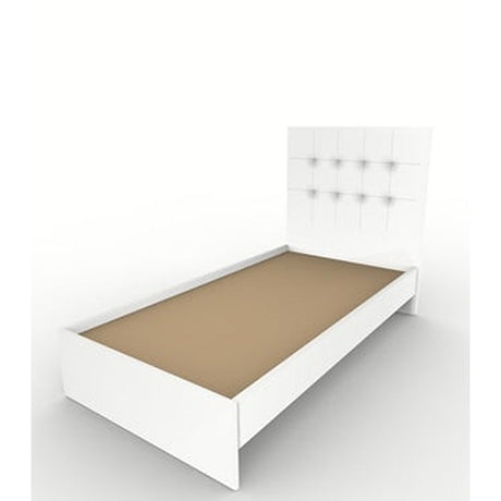 Base Cama Dicar Sencilla 100 cm Blanco Desarmable con Cabecero - Camas y Cabeceros | Bylmo