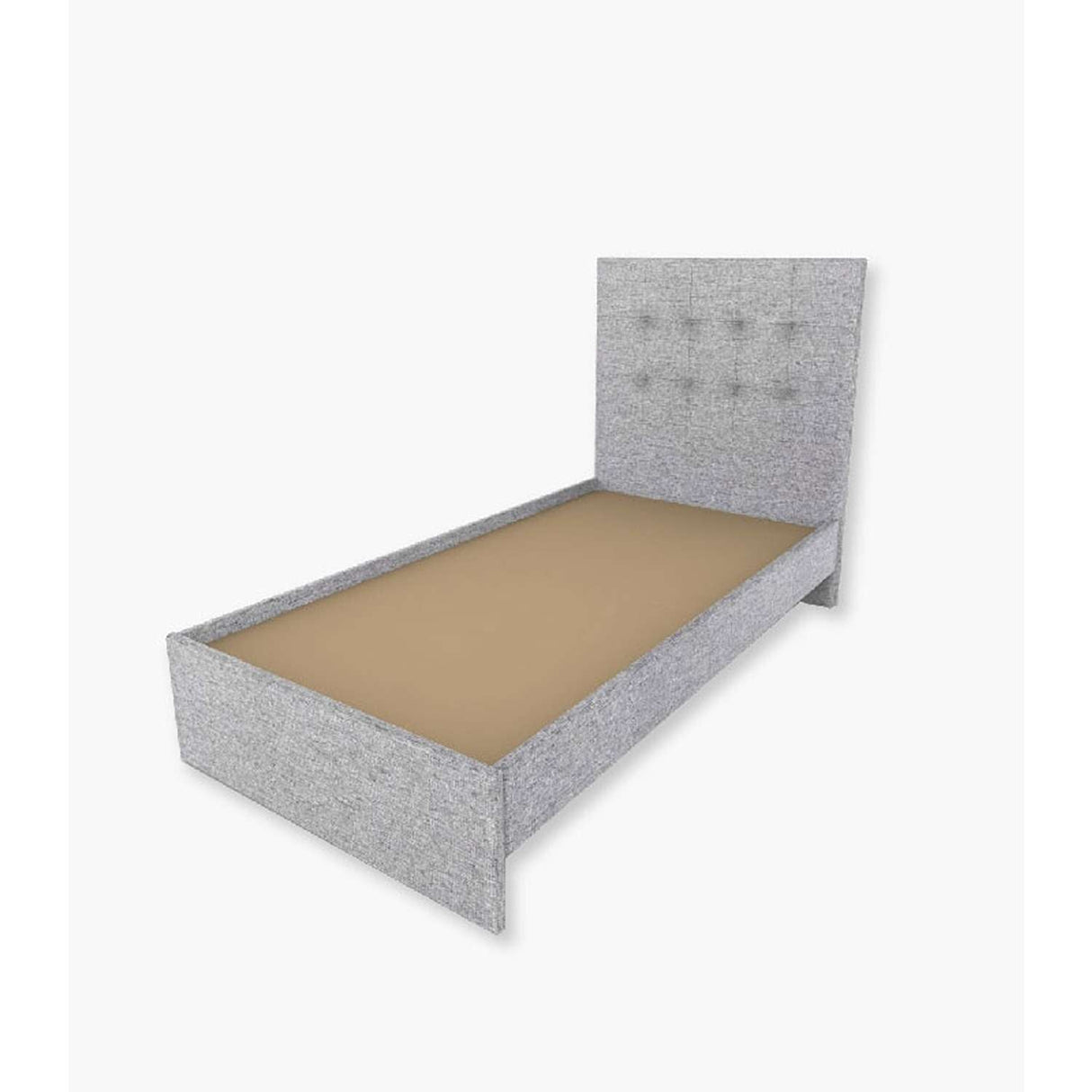 Base Cama Dicar Sencilla 100 cm Gris Desarmable con Cabecero - Camas y Cabeceros | Bylmo