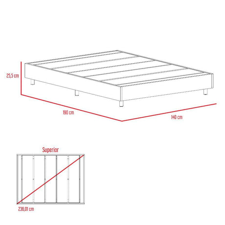 Base Cama Lugo Doble 140 cm Caramelo - Camas | Bylmo