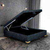 Base Cama Avellino 160 cm Gris con Baúl - Camas y Cabeceros | Bylmo