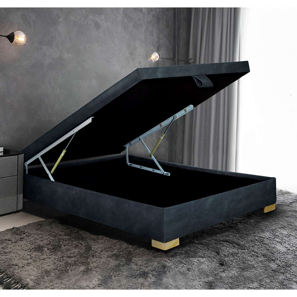 Base Cama Cefalú Semidoble 120 cm Gris con Baúl - Camas y Cabeceros | Bylmo