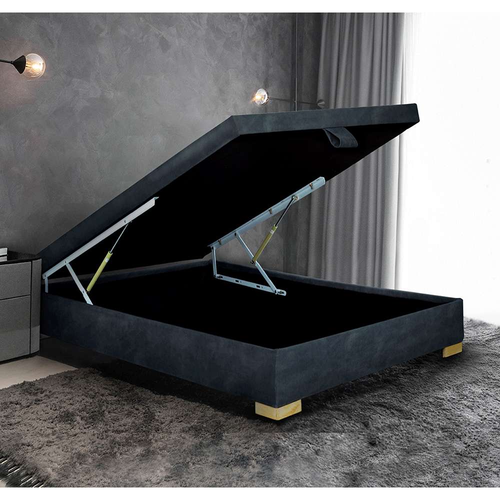 Base Cama Sorrento Sencilla 100 cm Gris con Baúl - Camas y Cabeceros | Bylmo