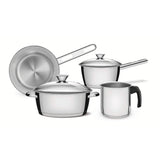 Batería de Cocina Allegra Acero Inoxidable 28 cm 4 Piezas con Tapa de Fondo Triple Gris - Ollas y Sartenes | Bylmo
