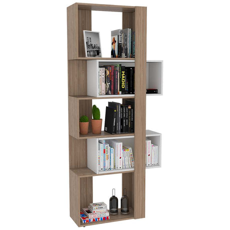 Biblioteca Transformable Acacia Miel 60 cm con Módulos Flotantes y Entrepaños - Bibliotecas | Bylmo