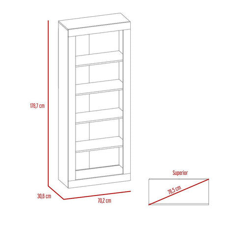 Biblioteca Andina Plus Wengue 70 cm con Entrepaños - Bibliotecas | Bylmo