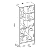 Biblioteca Arica Blanco 73x183cm con Seis Compartimientos y con Dos Cajones - Bibliotecas y Estanterias | Bylmo