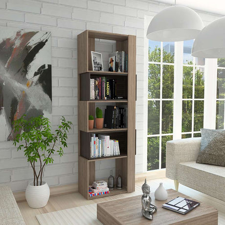 Biblioteca Transformable Báltica Miel 60 cm con Módulos Flotantes y Entrepaños - Bibliotecas | Bylmo