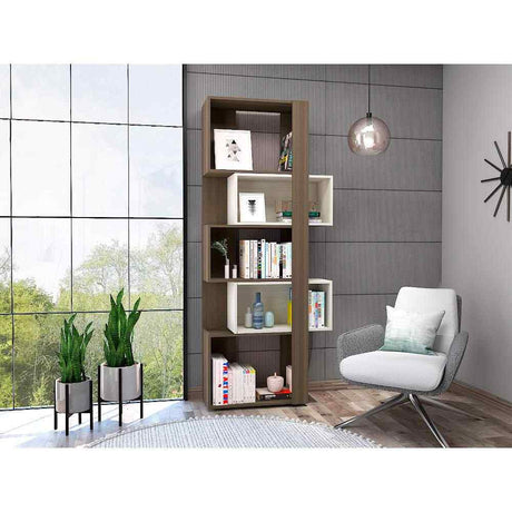 Biblioteca Transformable Báltica Olivo 60 cm con Módulos Flotantes y Entrepaños - Bibliotecas | Bylmo