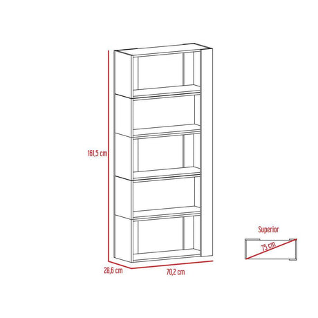 Biblioteca Transformable Beijing Coñac 70 cm con Módulos Flotantes y Entrepaños - Bibliotecas | Bylmo