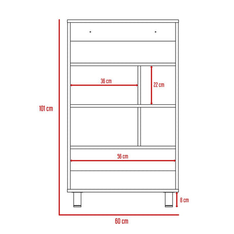 Biblioteca Bellagio Siena 60 cm con Entrepaños - Bibliotecas | Bylmo