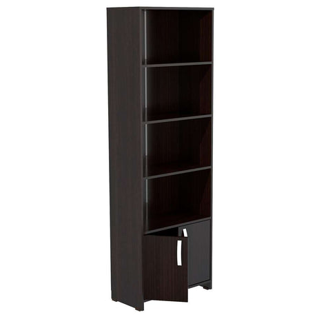 Biblioteca Wengue 60x182cm con Cuatro Compartimientos y con Un Cajón - Bibliotecas y Estanterías | Bylmo