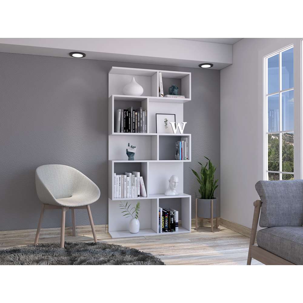 Biblioteca Castana Blanco 90 cm con Entrepaños - Bibliotecas y Estanterías | Bylmo