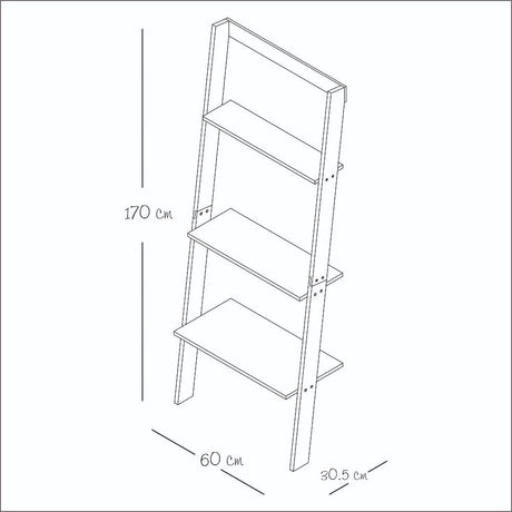 Biblioteca Escalera Clash Blanco 60 cm con Entrepaños - Bibliotecas | Bylmo