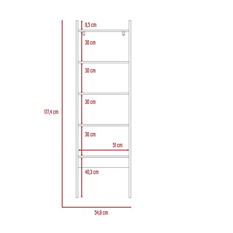 Biblioteca Escalera Soho Bellota 54.8x177.4cm con Cinco Compartimientos - Bibliotecas | Bylmo