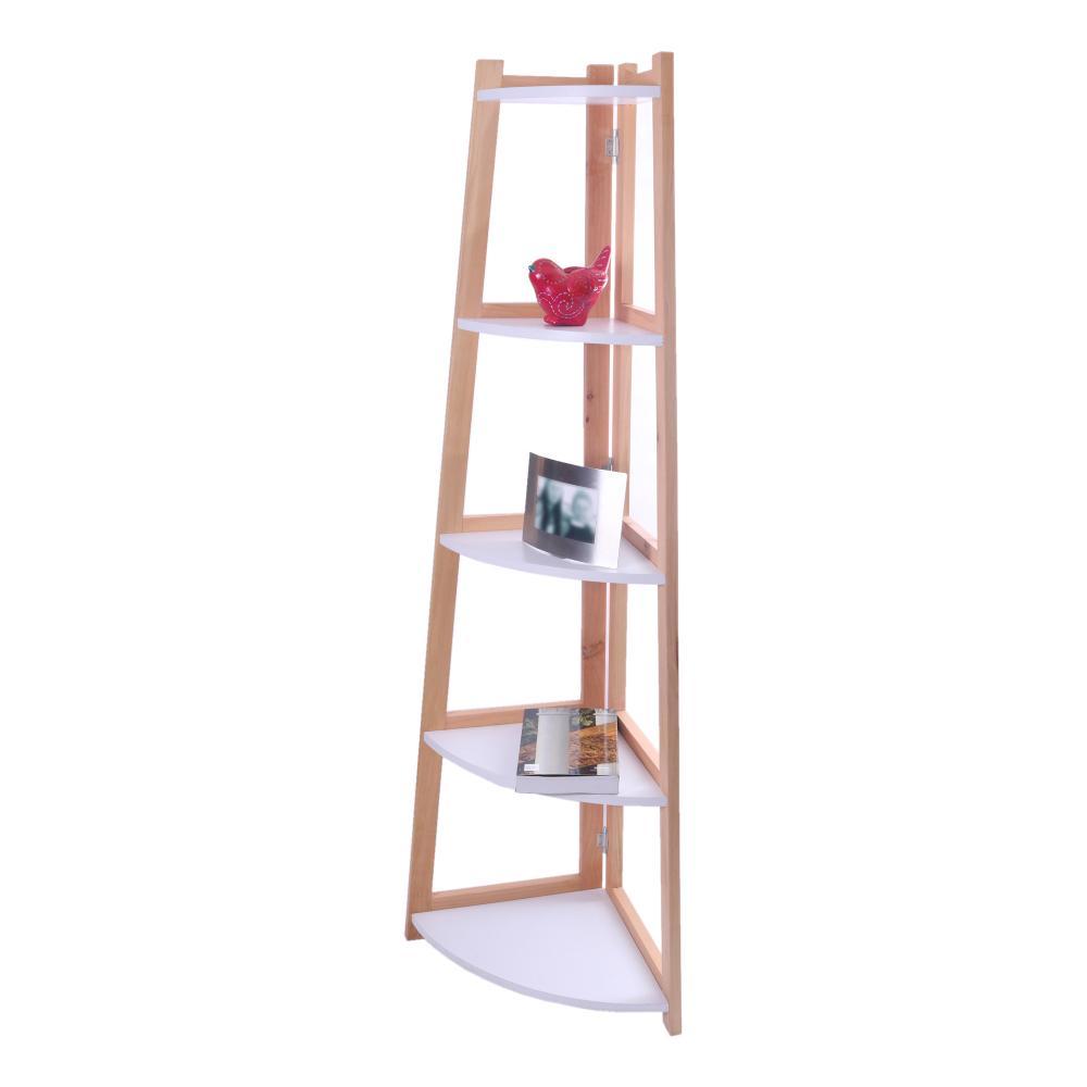 Biblioteca Esquinera Canadá Pino 50 cm con Entrepaños - Bibliotecas | Bylmo