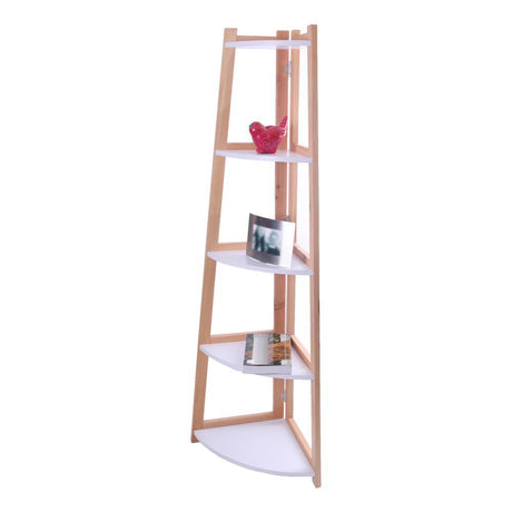 Biblioteca Esquinera Canadá Pino 50 cm con Entrepaños - Bibliotecas | Bylmo