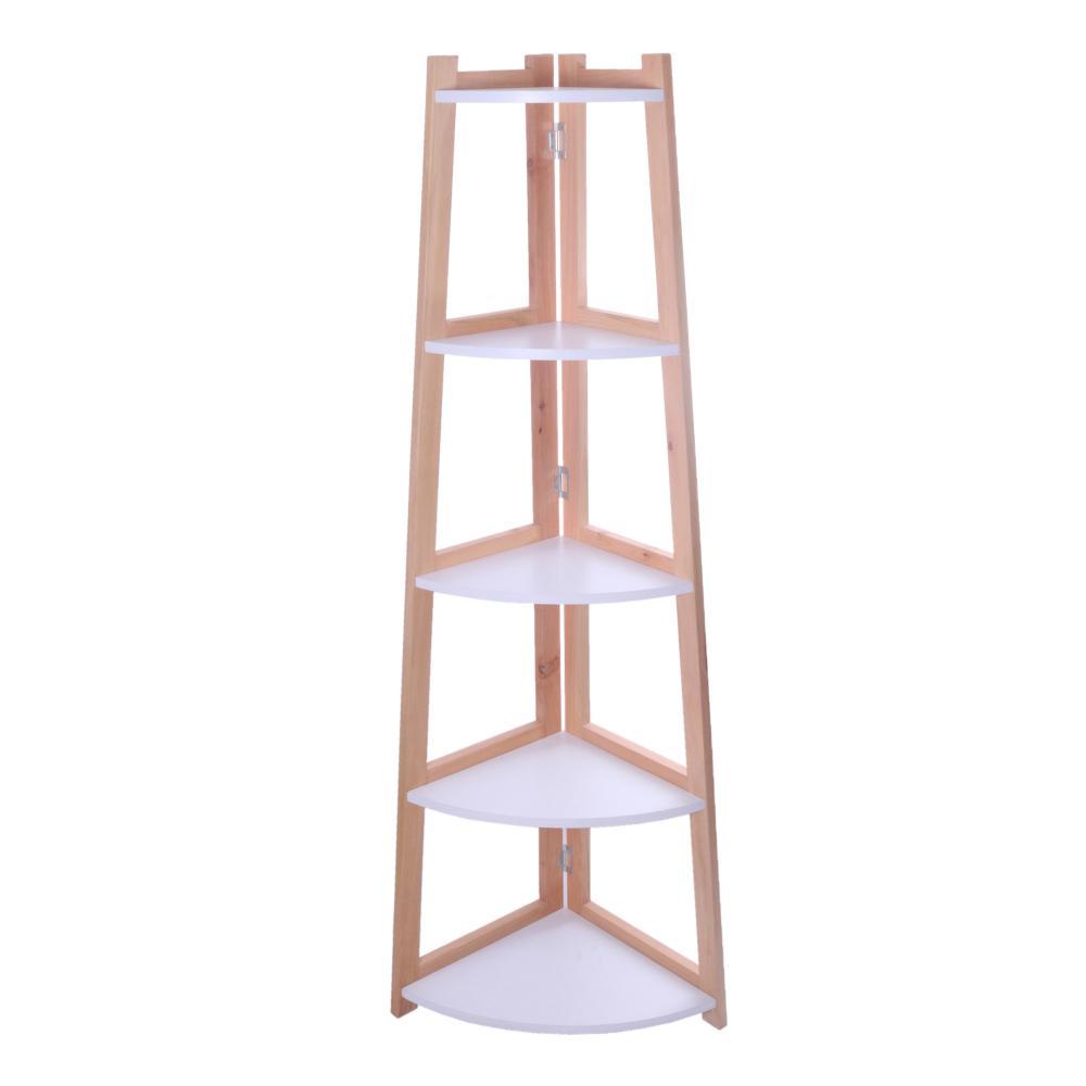 Biblioteca Esquinera Canadá Pino 50 cm con Entrepaños - Bibliotecas | Bylmo