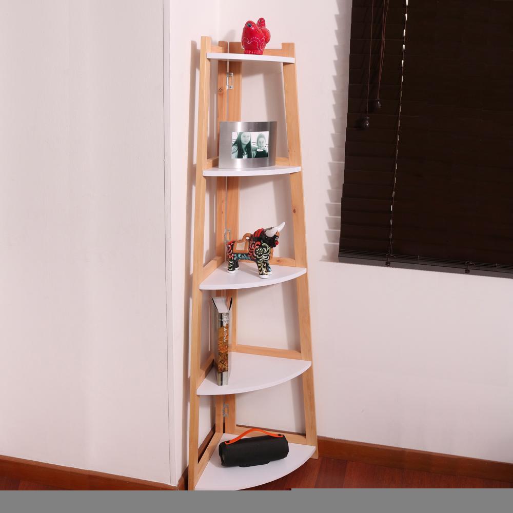 Biblioteca Esquinera Canadá Pino 50 cm con Entrepaños - Bibliotecas | Bylmo