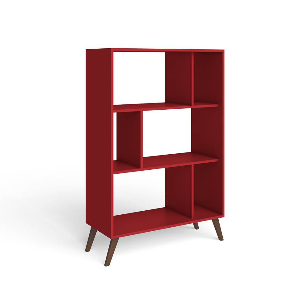 Biblioteca Kazan Rojo 81 cm con Entrepaños - Bibliotecas | Bylmo