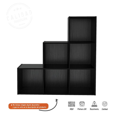 Biblioteca Escalera Grid Negro 102 cm con Entrepaños - Bibliotecas | Bylmo