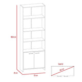 Biblioteca Lisa Duna 63x180cm con Cuatro Compartimientos y con Un Cajón - Bibliotecas | Bylmo
