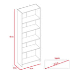 Biblioteca Lisa Wengue 62x180cm con Cinco Compartimientos - Bibliotecas | Bylmo