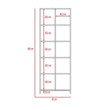 Biblioteca Lisa Wengue 62x180cm con Cinco Compartimientos - Bibliotecas | Bylmo