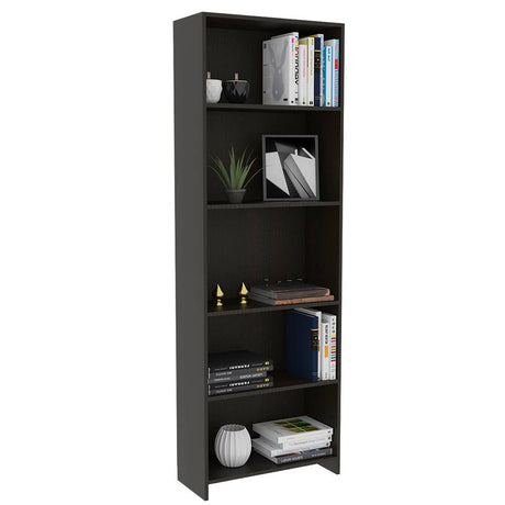 Biblioteca Lisa Eco Wengue 62x180cm con Cinco Compartimientos - Bibliotecas | Bylmo