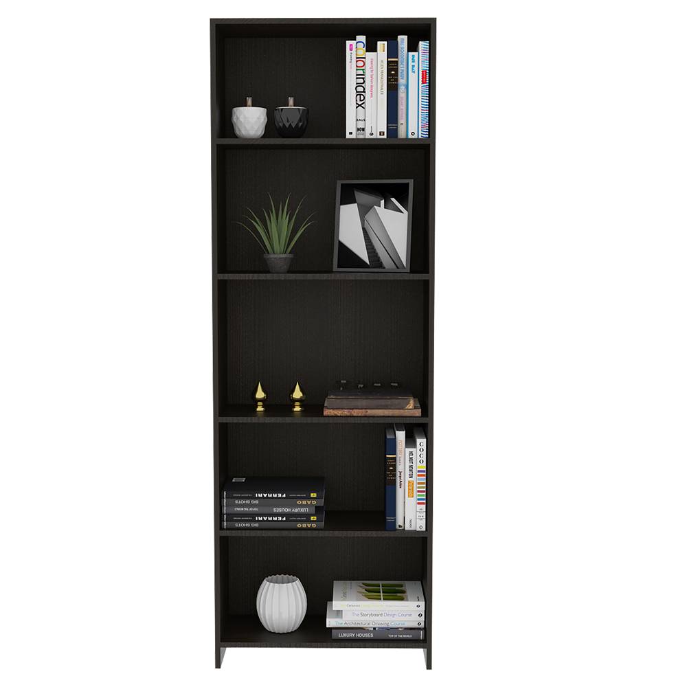Biblioteca Lisa Eco Wengue 62x180cm con Cinco Compartimientos - Bibliotecas | Bylmo